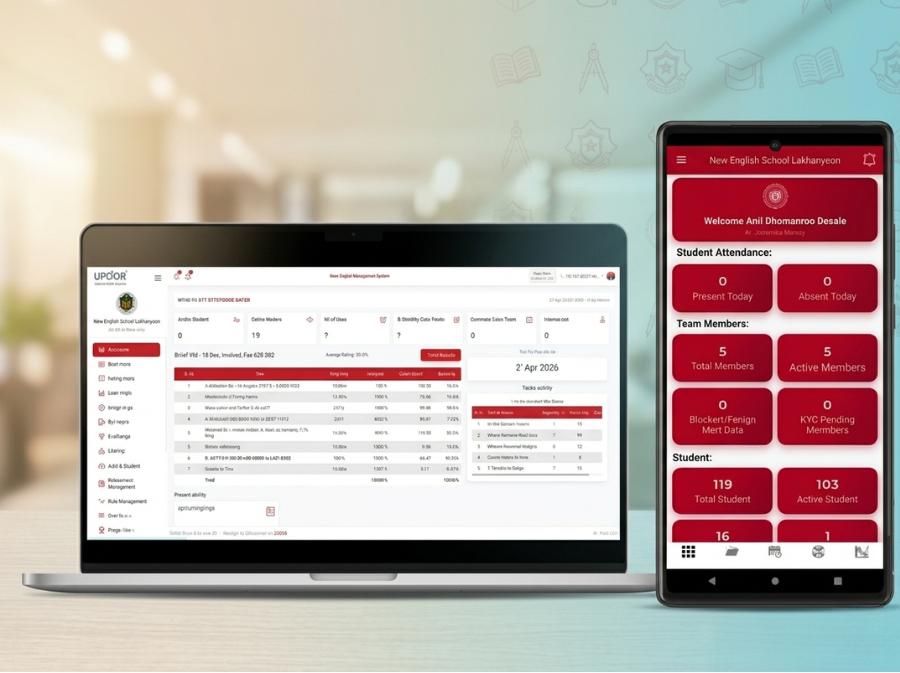 Smart School ERP Dashboard and Mobile App